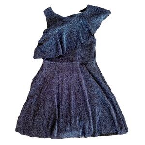 Zara Girls Sparkly Blue ruffled part Dress size 10